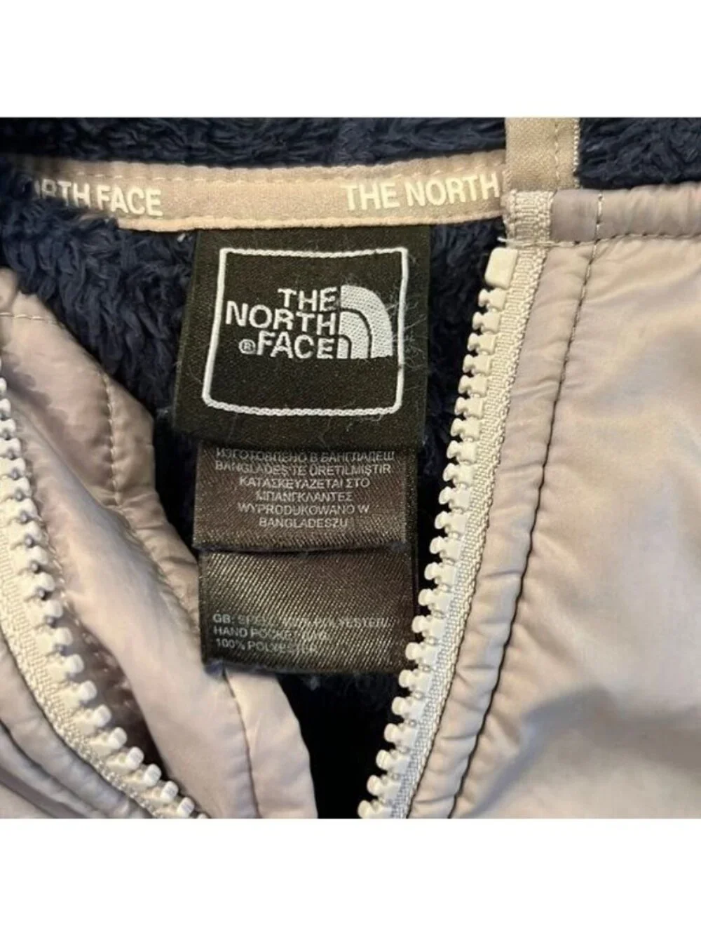 he North Face Jacket OSO Hoodie Girls Size Large 14/16 Dark Blue Grey Accents